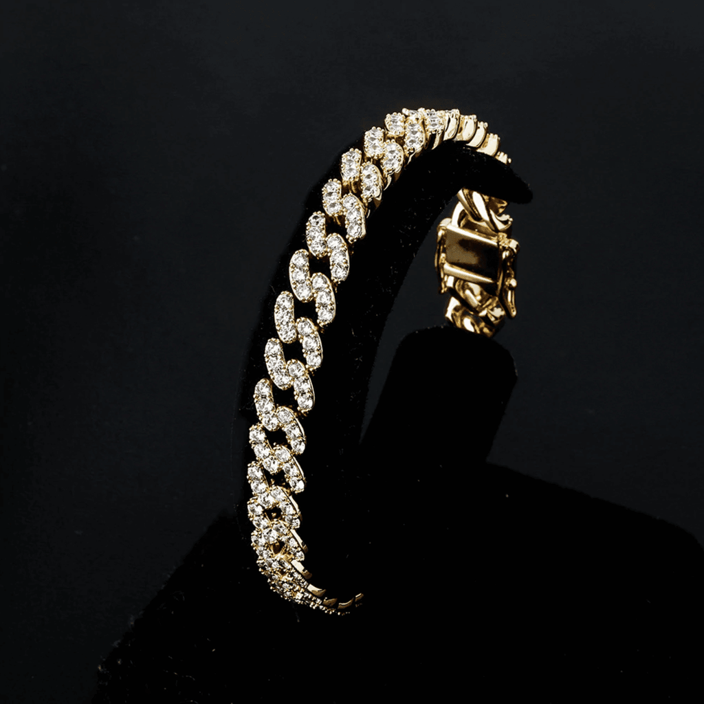 8mm Iced Cuban Link Bracelet 14K - ICECI