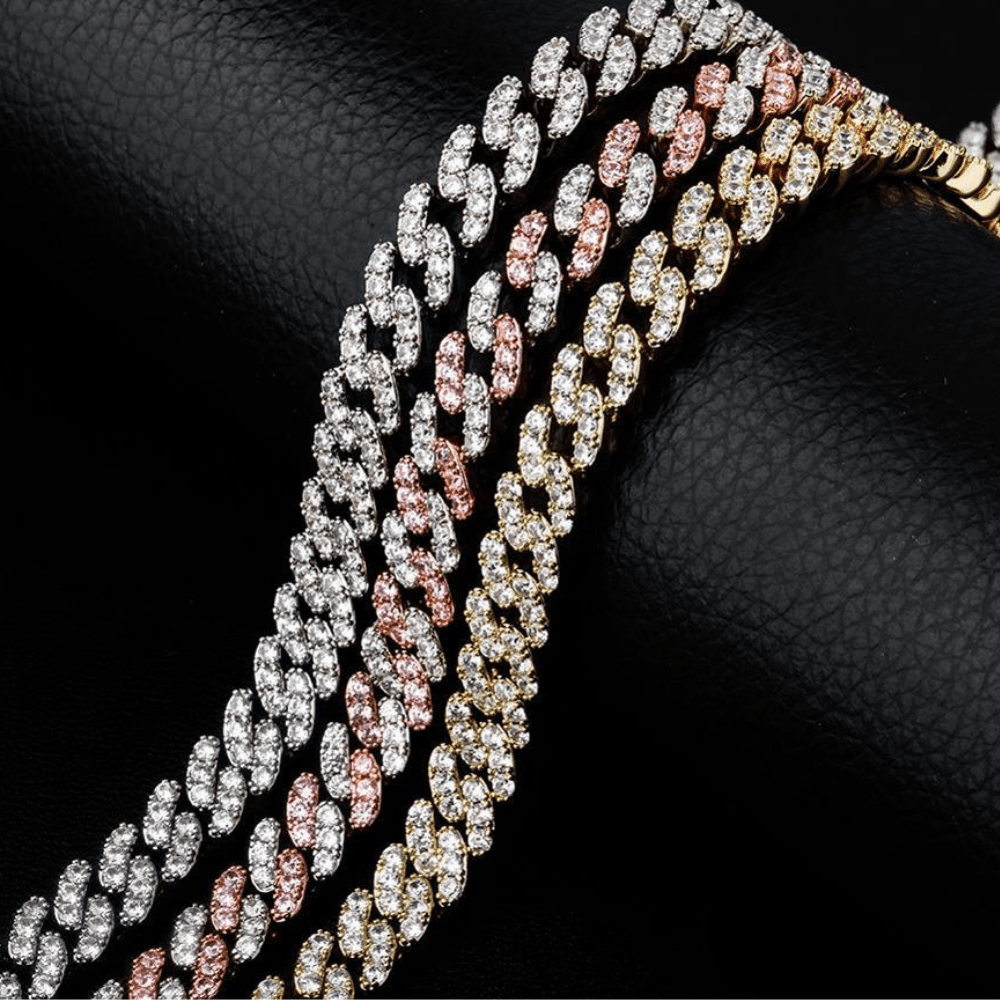 8mm Iced Cuban Link Chain 14K - ICECI