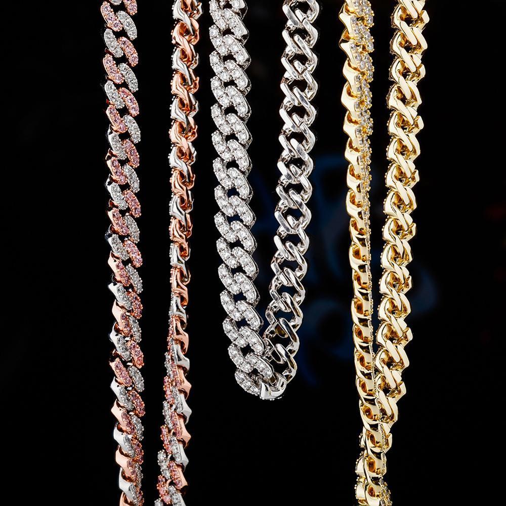 8mm Iced Cuban Link Chain 14K - ICECI