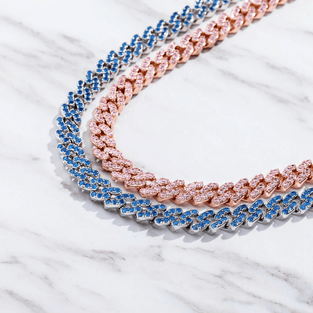 8mm Iced Cuban Link Chain 14K - ICECI