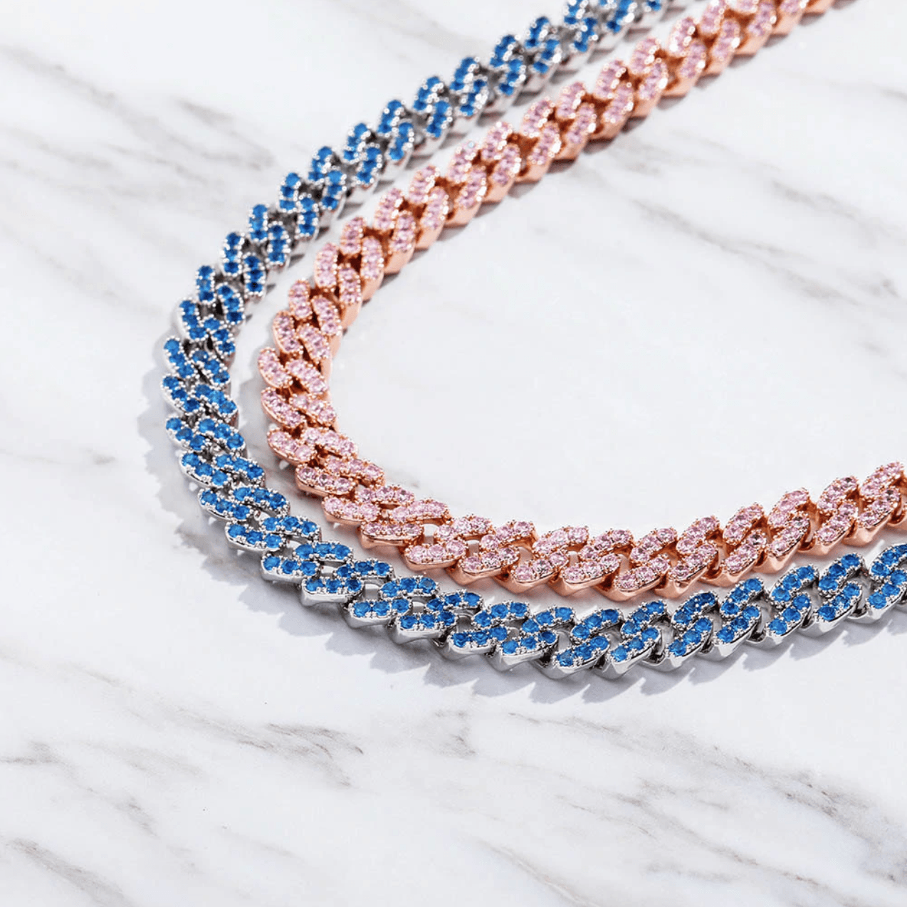 8mm Iced Cuban Link Chain 14K - ICECI