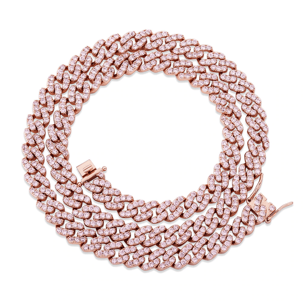 8mm Iced Cuban Link Chain 14K - ICECI