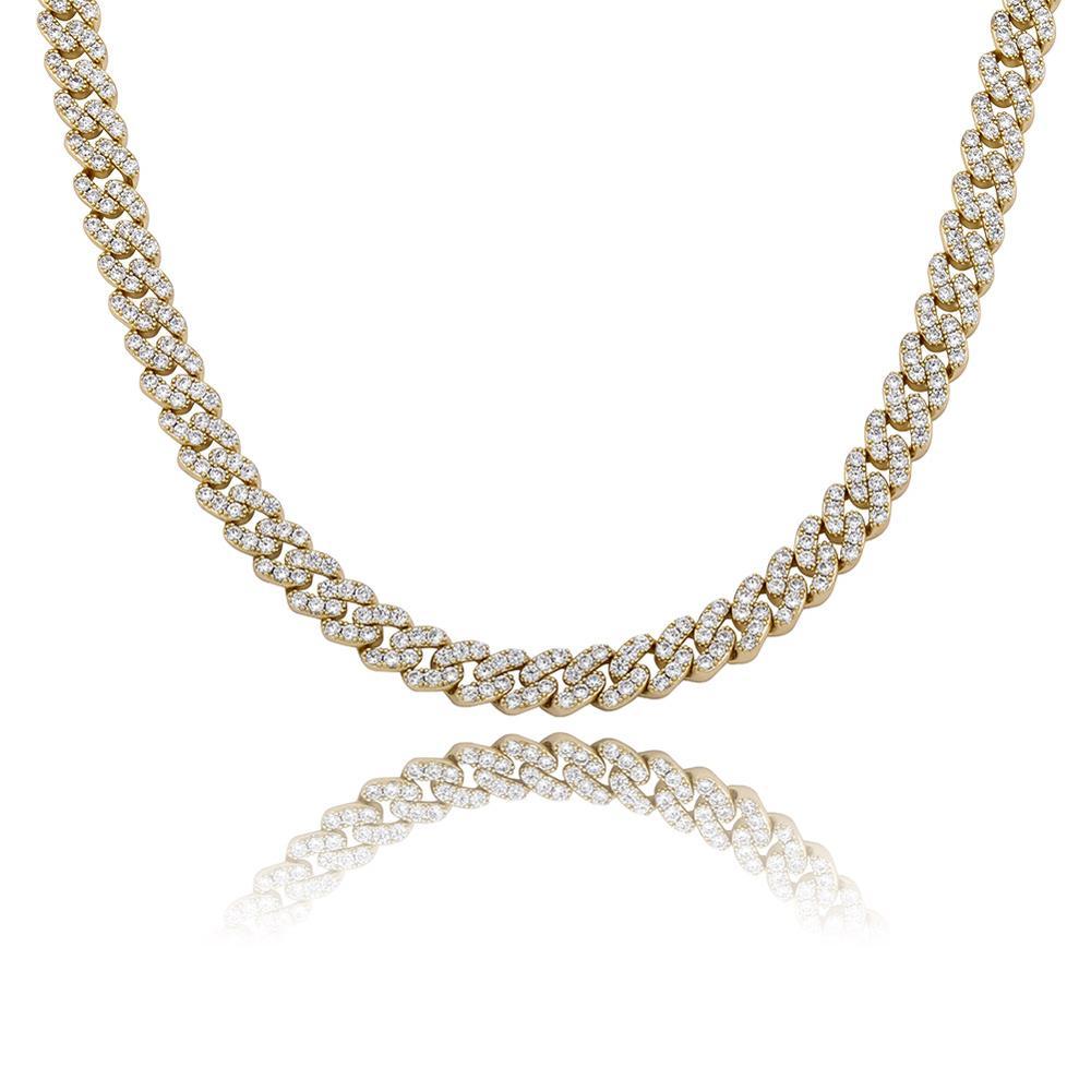 8mm Iced Cuban Link Chain 14K - ICECI