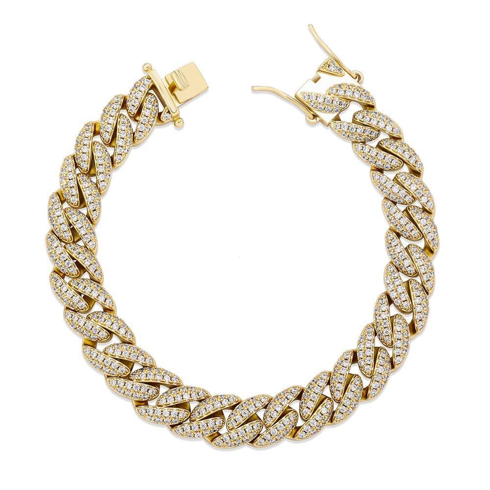 9mm Iced Cuban Link Bracelet 14K - ICECI
