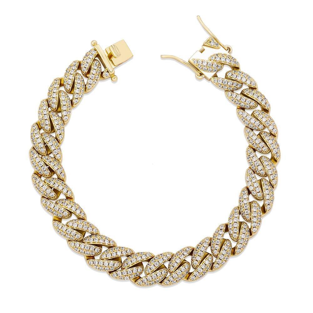 9mm Iced Cuban Link Bracelet 14K - ICECI