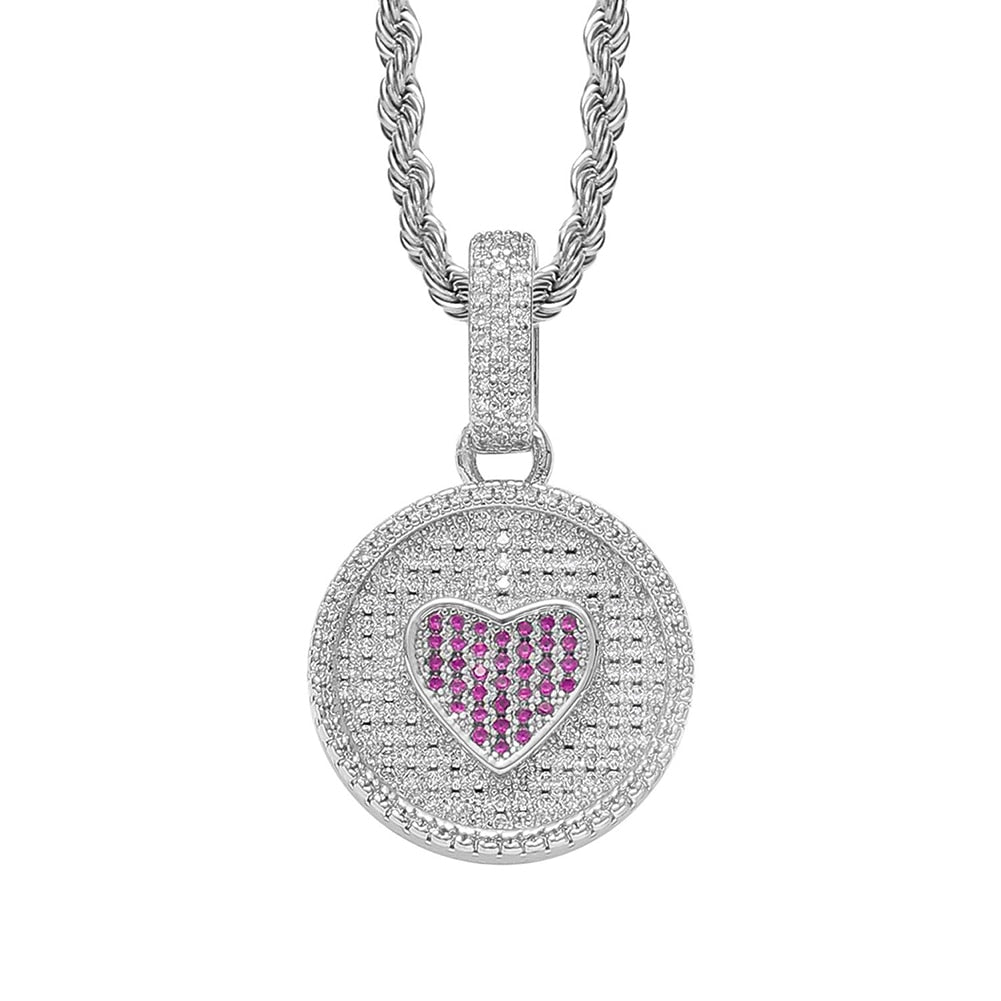 Sun & Moon Heart Pendant 14K