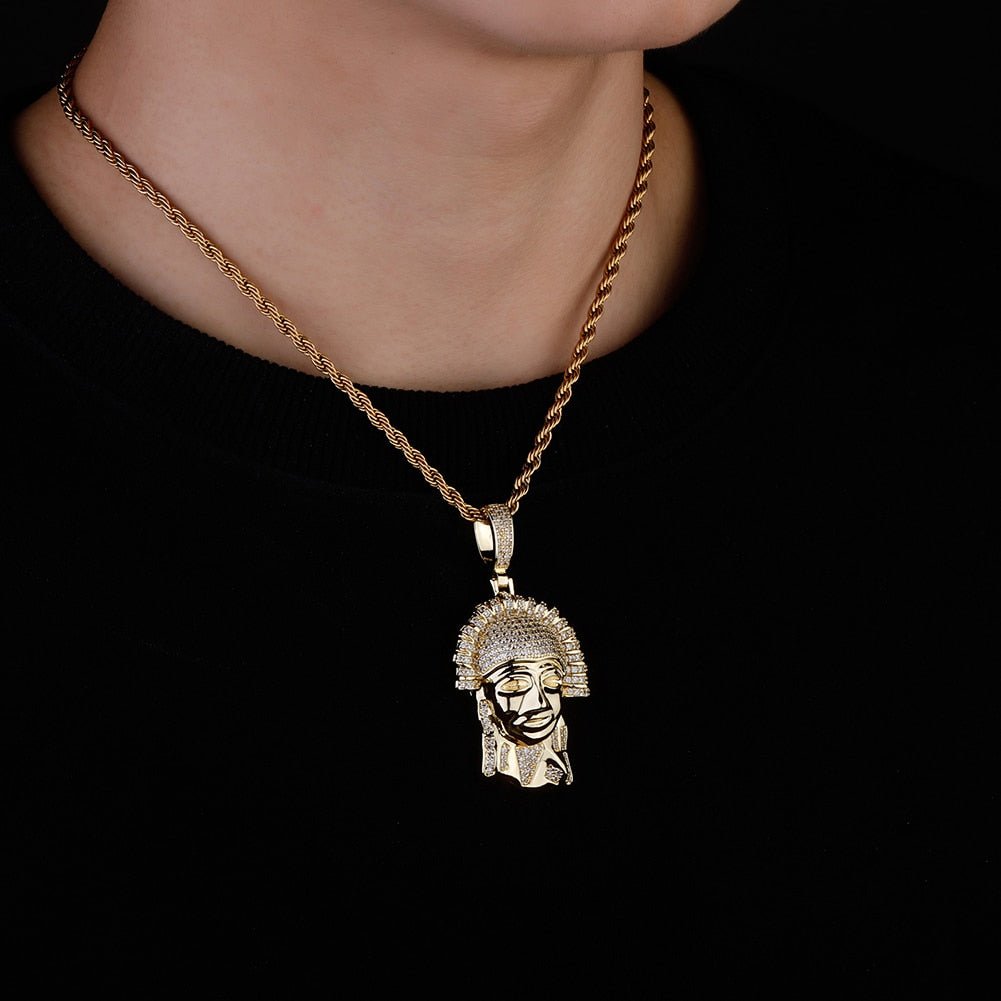 Ancient Egypt Pharaoh Pendant 14K - ICECI