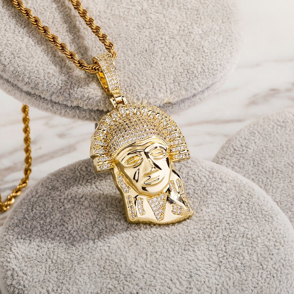 Ancient Egypt Pharaoh Pendant 14K - ICECI