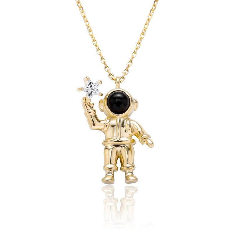 Astronaut Pendant 14K x Sterling Silver - ICECI