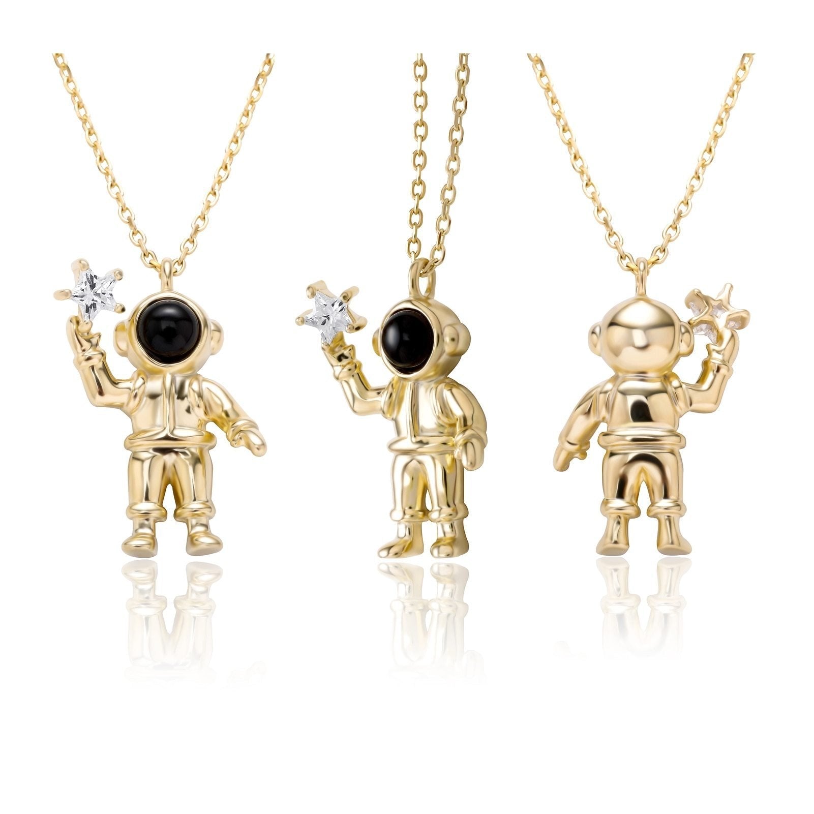 Astronaut Pendant 14K x Sterling Silver - ICECI
