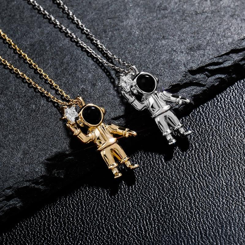 Astronaut Pendant 14K x Sterling Silver - ICECI