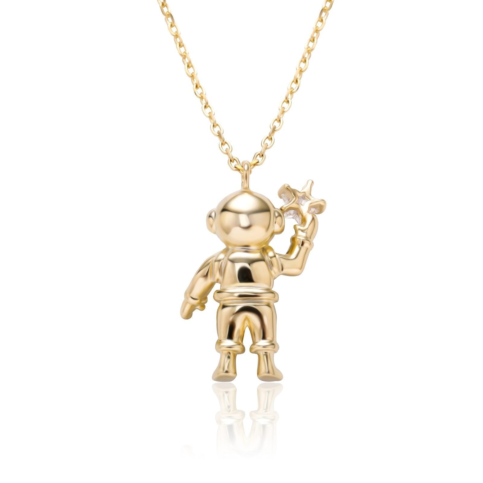 Astronaut Pendant 14K x Sterling Silver - ICECI