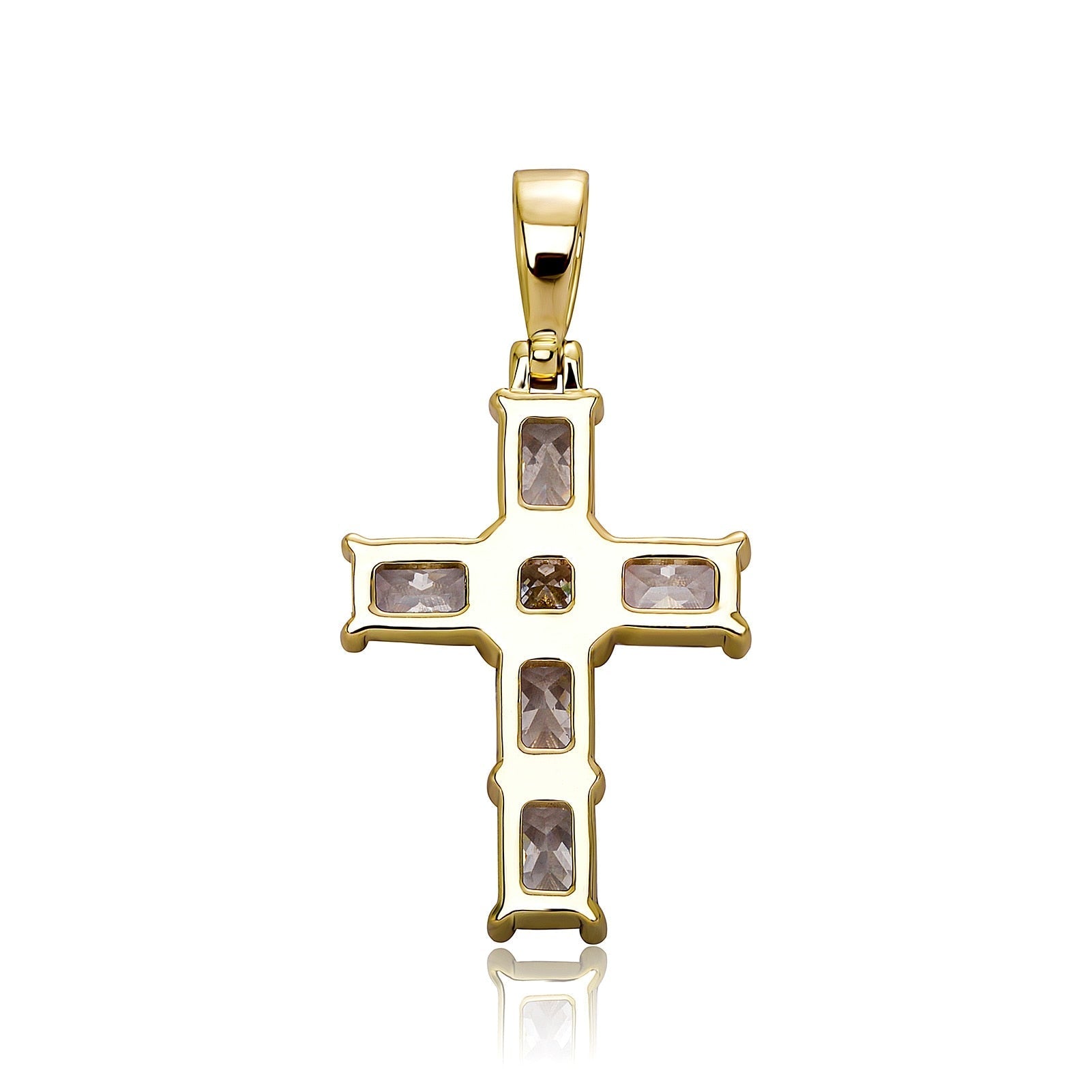 Baby Baguette Cross Pendant 14K - ICECI