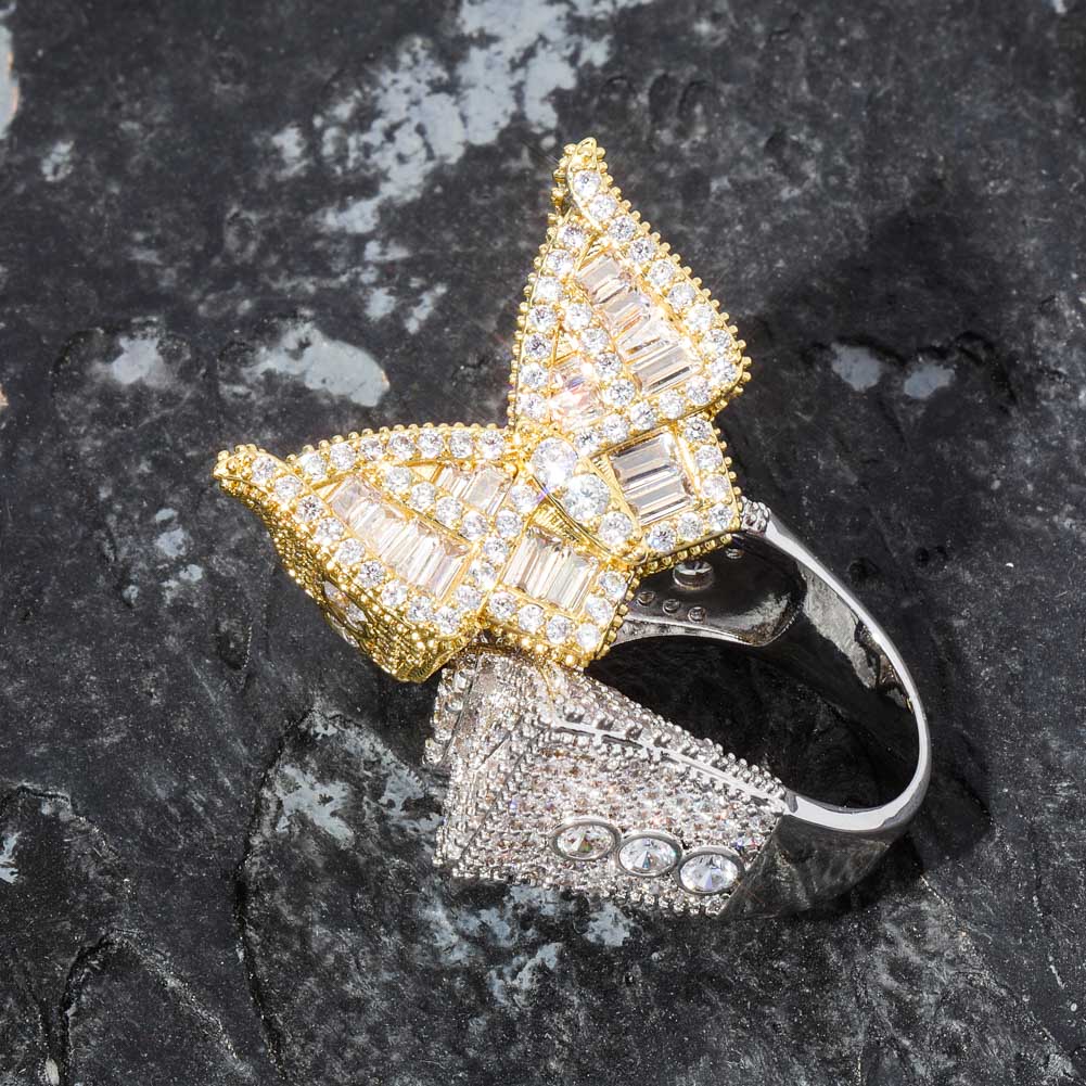 Baguette Butterfly Ring 14K - ICECI