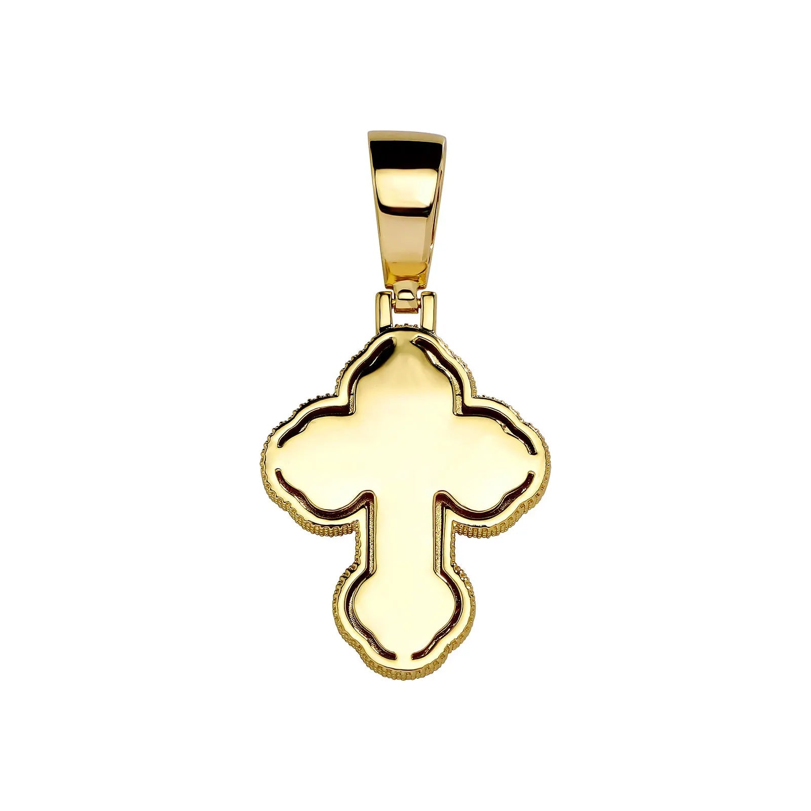 Baguette Clover Cross Pendant 14K - ICECI