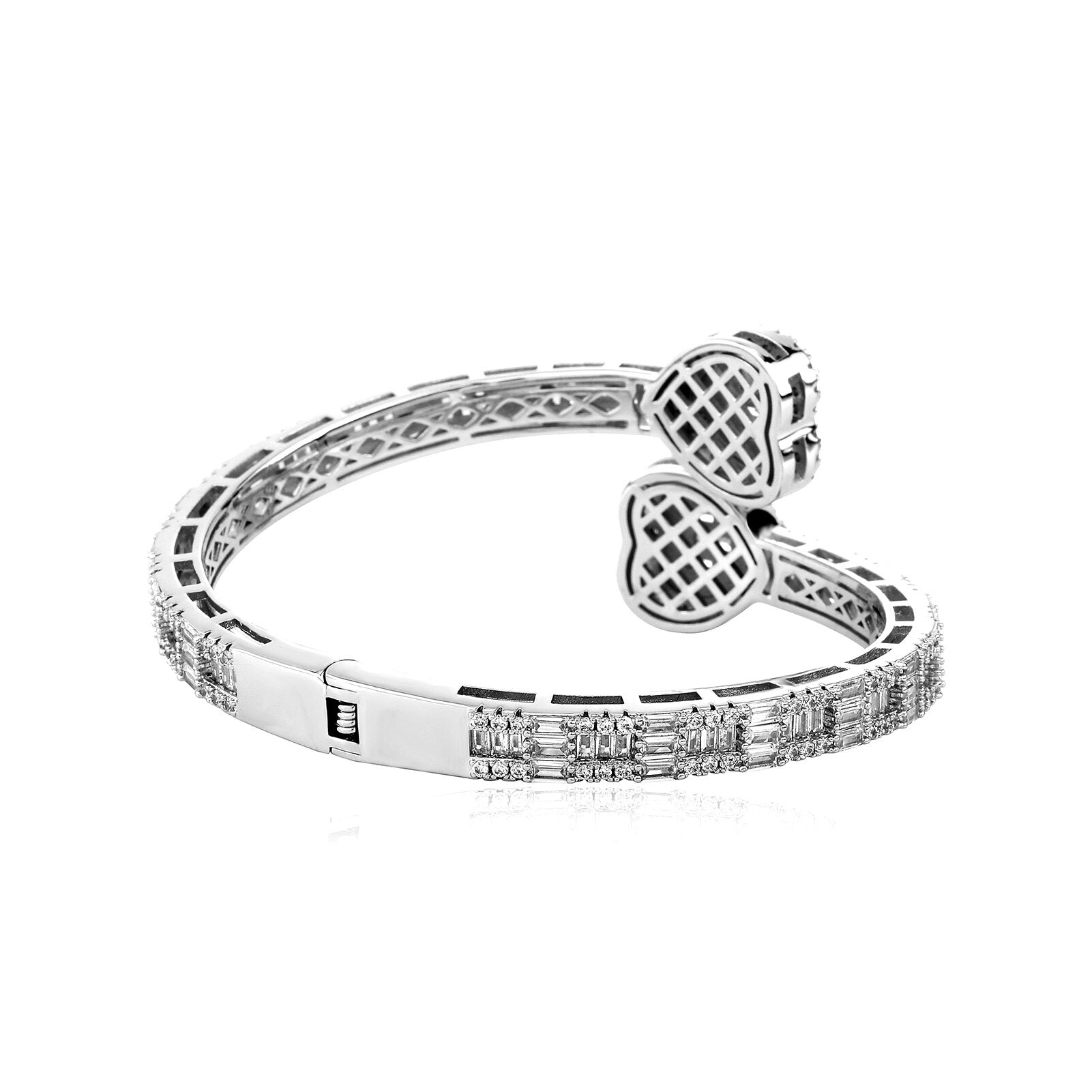 Baguette Heart Cuff Bracelet 14K - ICECI