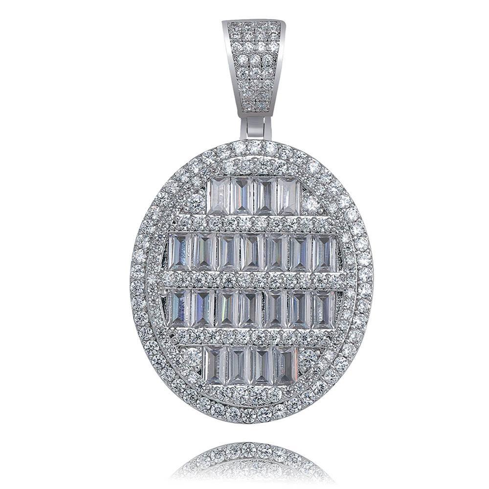 Baguette Oval Pendant 14K - ICECI