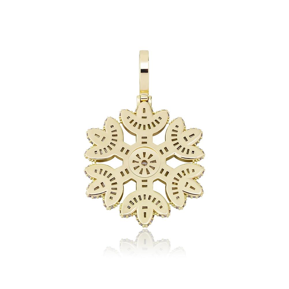 Baguette Snowflake Pendant 14K - ICECI