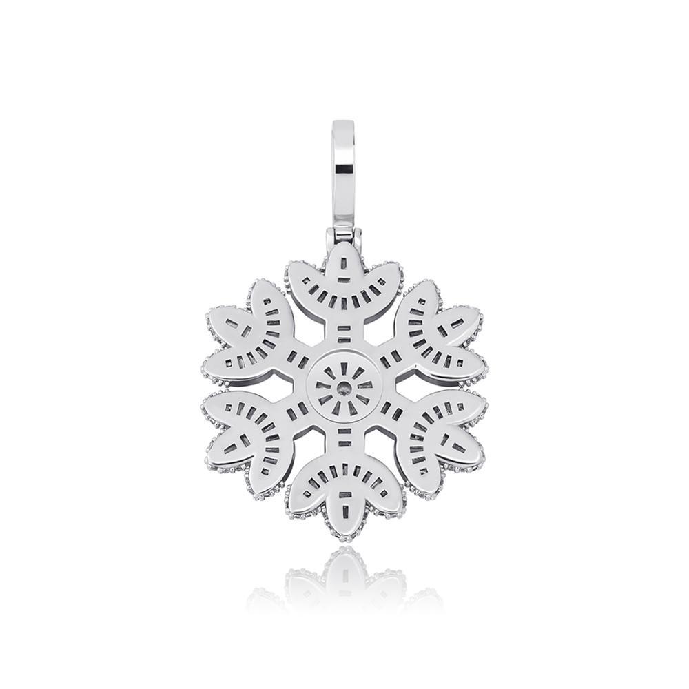 Baguette Snowflake Pendant 14K - ICECI