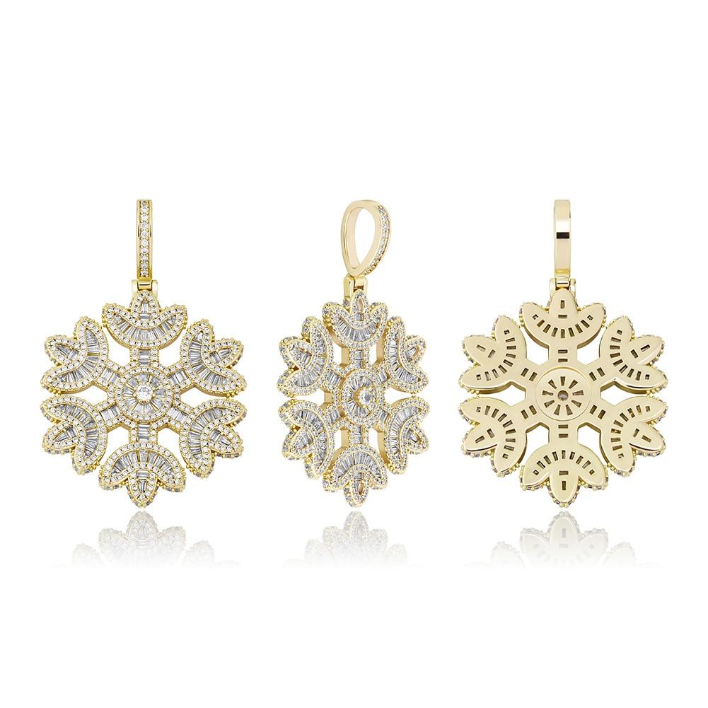 Baguette Snowflake Pendant 14K - ICECI