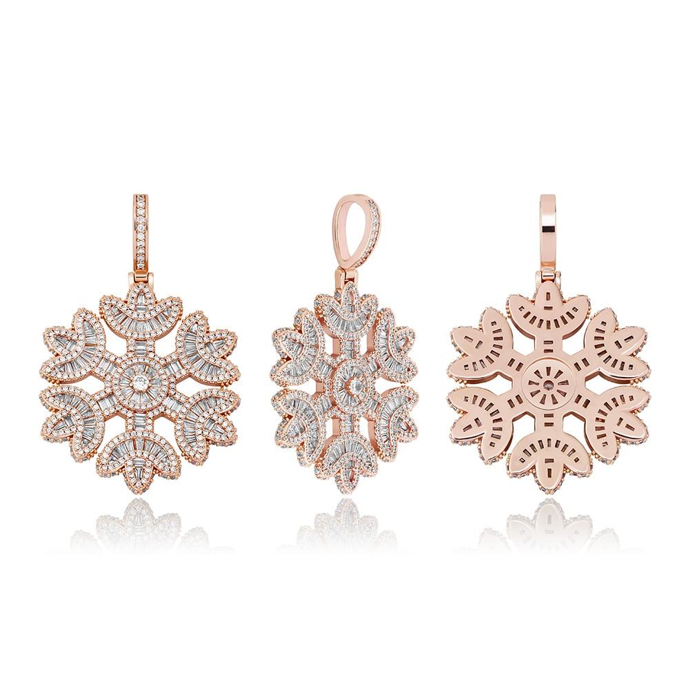 Baguette Snowflake Pendant 14K - ICECI