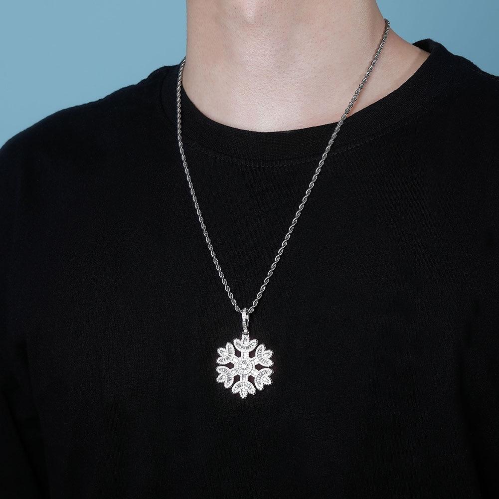 Baguette Snowflake Pendant 14K - ICECI