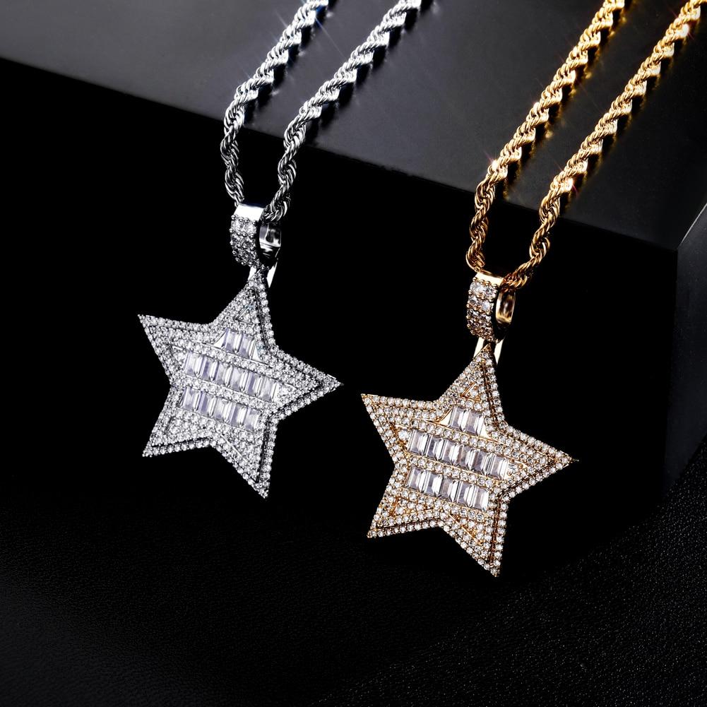 Baguette Star Pendant 14K - ICECI