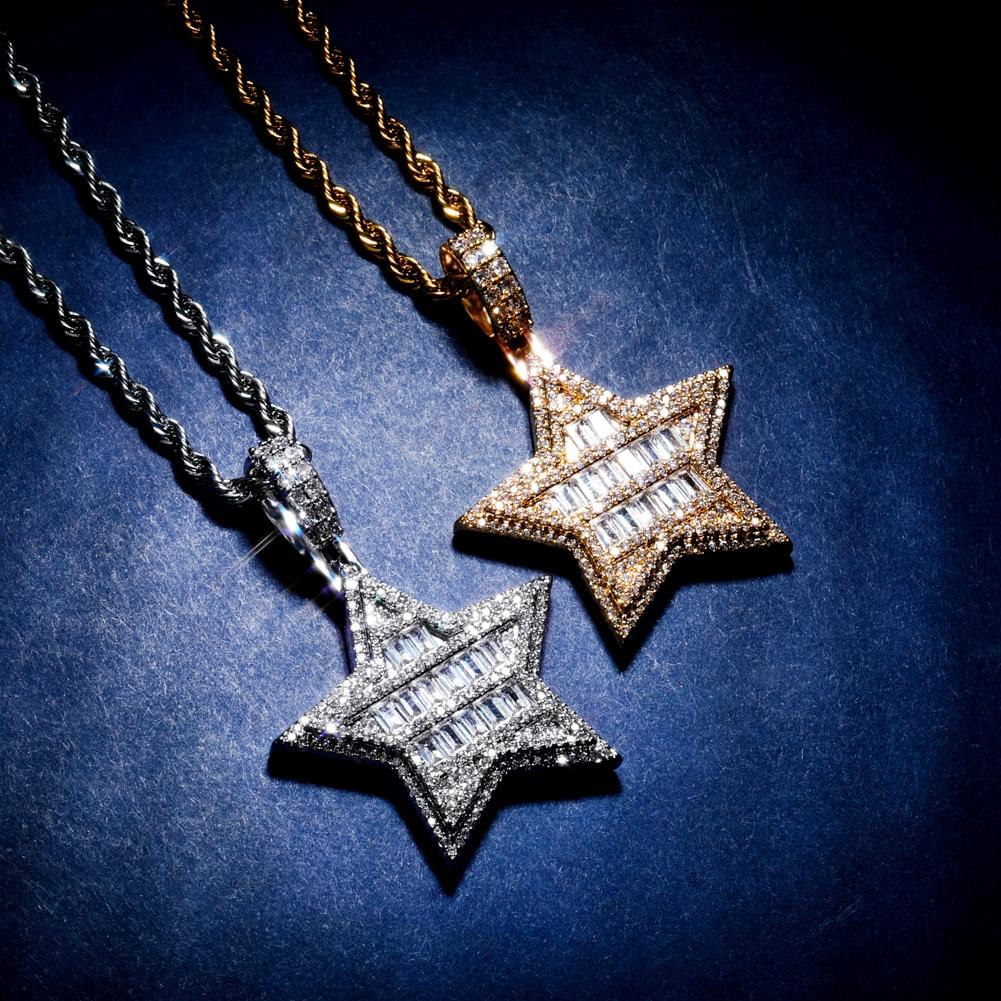 Baguette Star Pendant 14K - ICECI