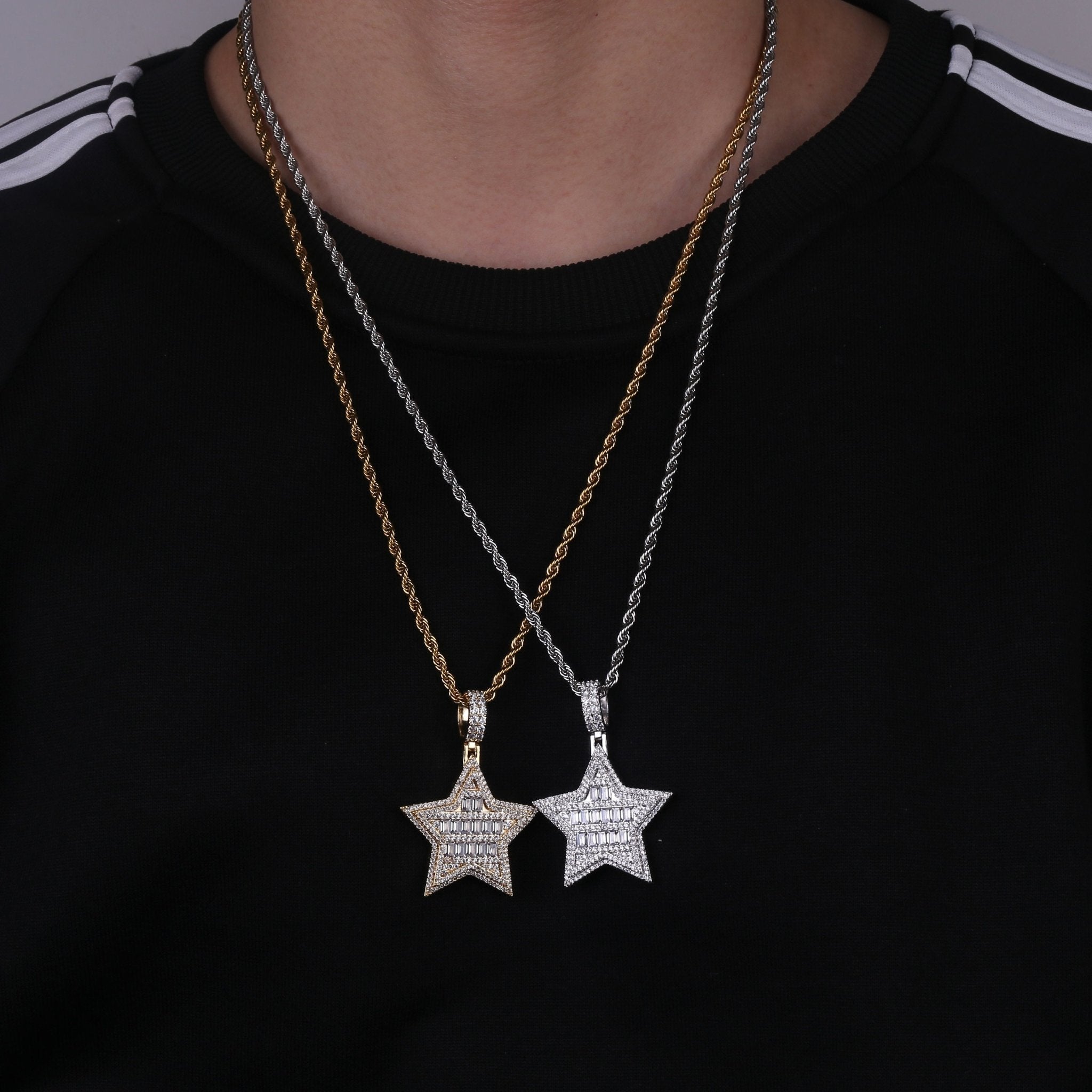 Baguette Star Pendant 14K - ICECI