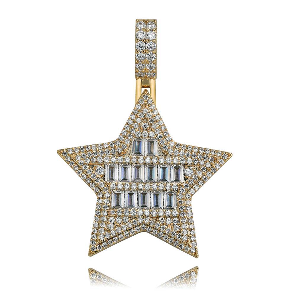 Baguette Star Pendant 14K - ICECI