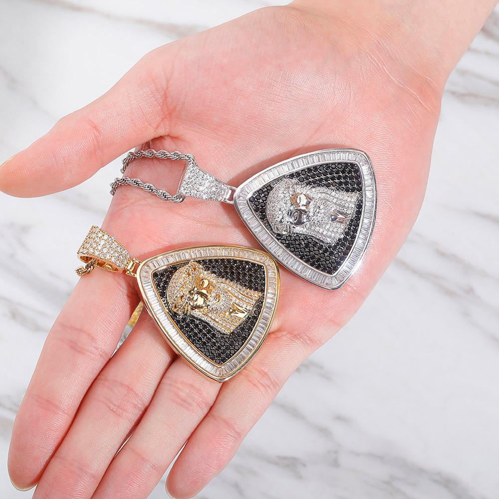Baguette Triangle Jesus Pendant 14K - ICECI