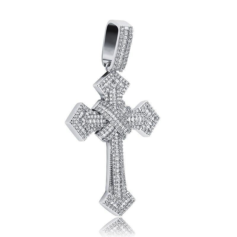 Baguette X Cross Pendant 14K - ICECI