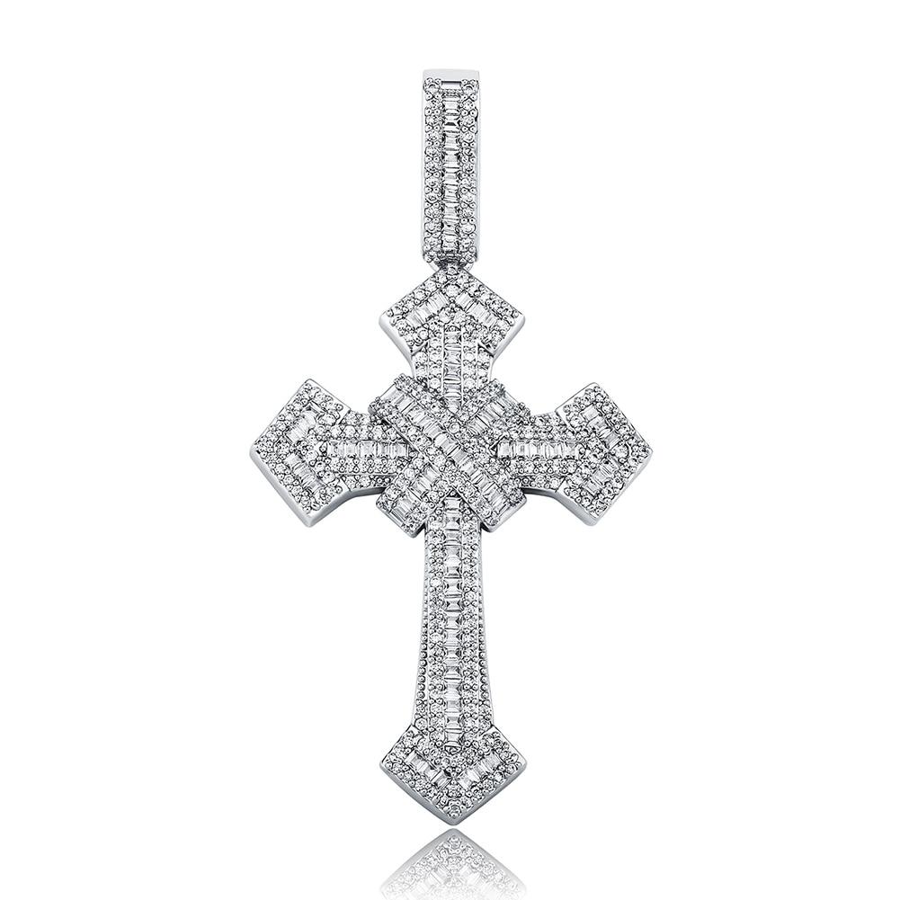 Baguette X Cross Pendant 14K - ICECI