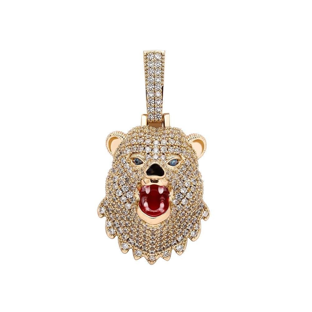 Bear Head Pendant 14K - ICECI