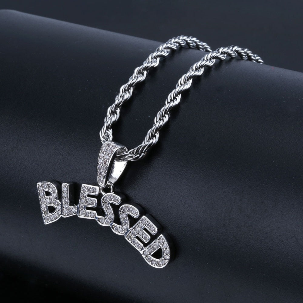 Blessed Bubble Letters Pendant 18K - ICECI