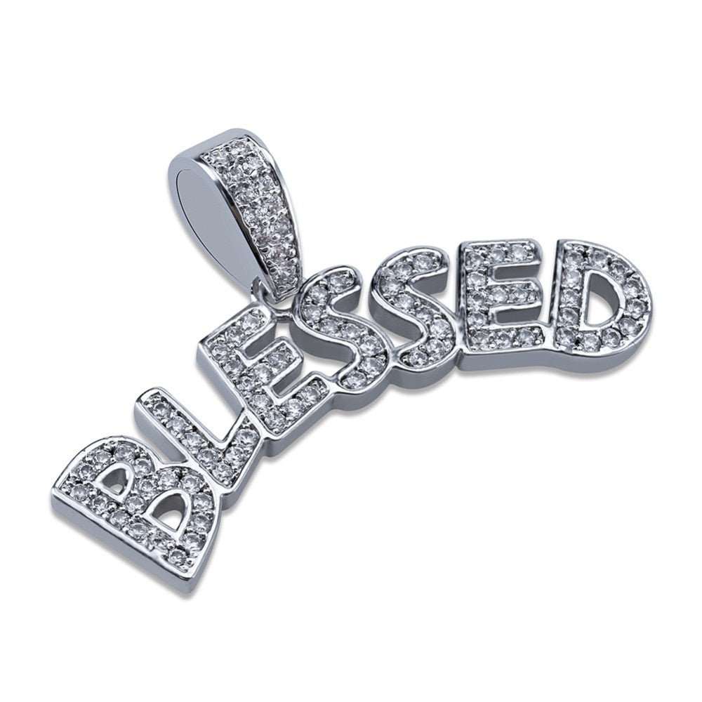 Blessed Bubble Letters Pendant 18K - ICECI