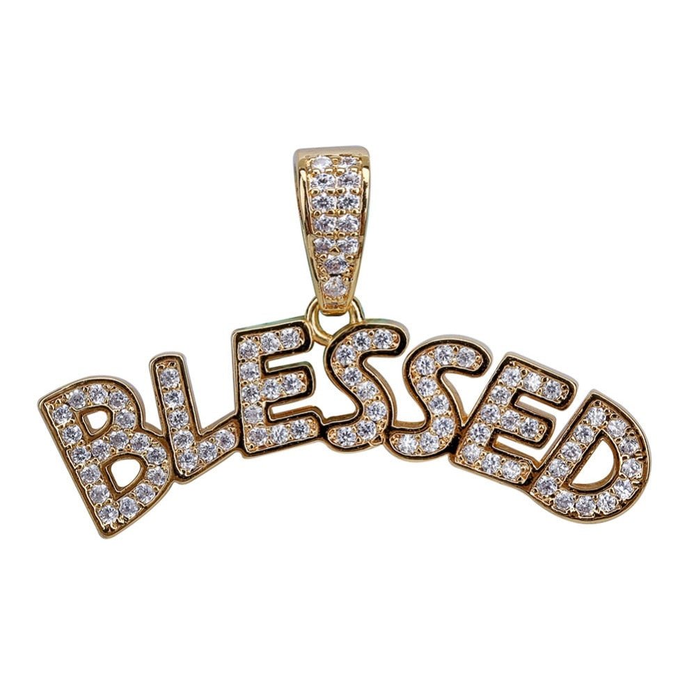 Blessed Bubble Letters Pendant 18K - ICECI