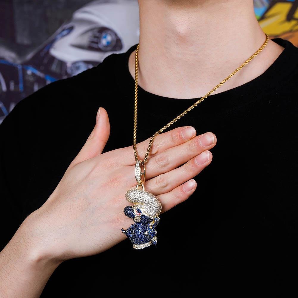 Blue Cartoon Pendant 14K - ICECI