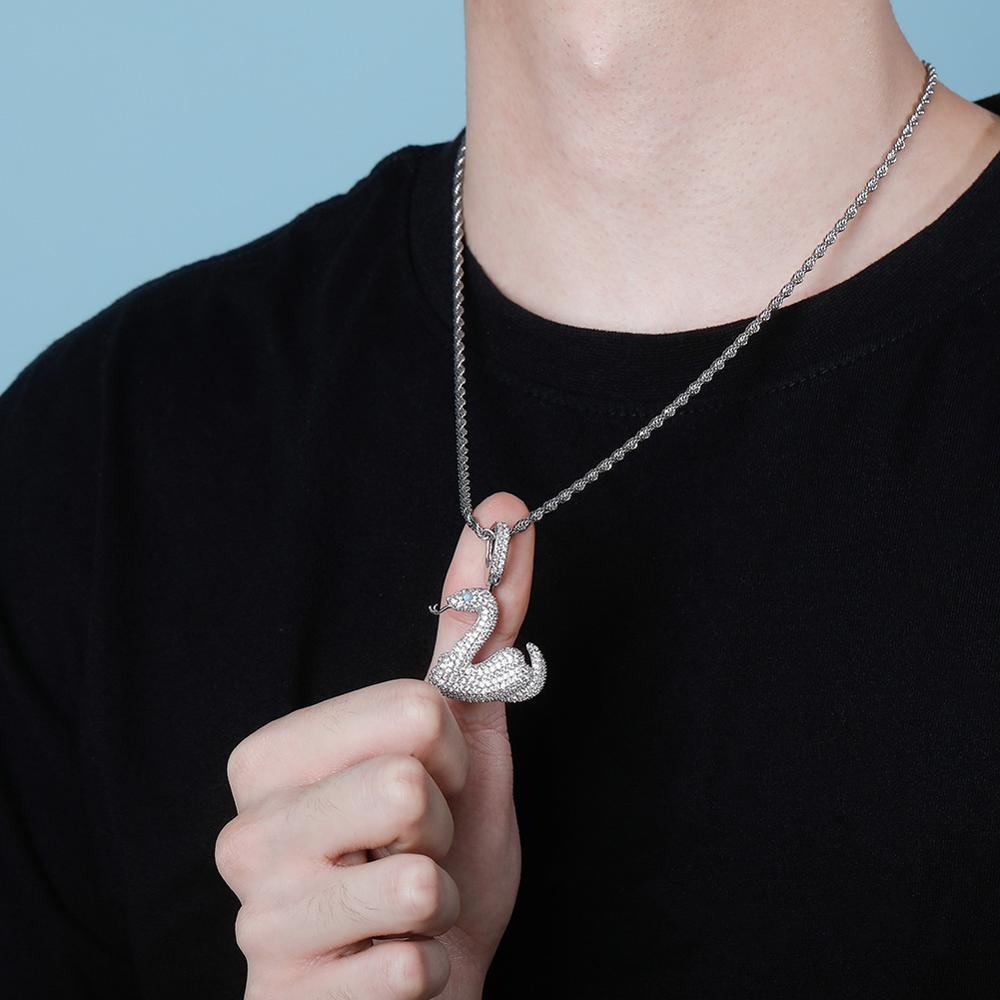 Blue Eyed Snake Pendant 14K - ICECI