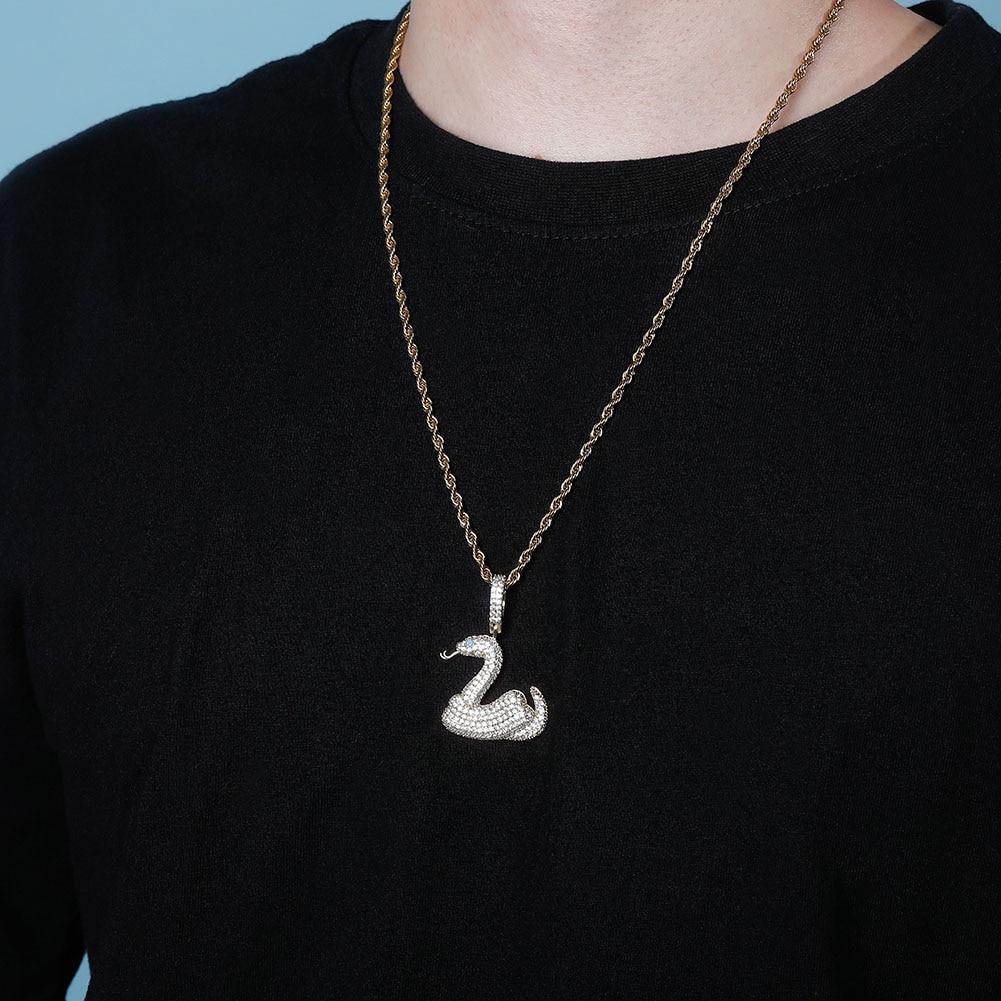 Blue Eyed Snake Pendant 14K - ICECI