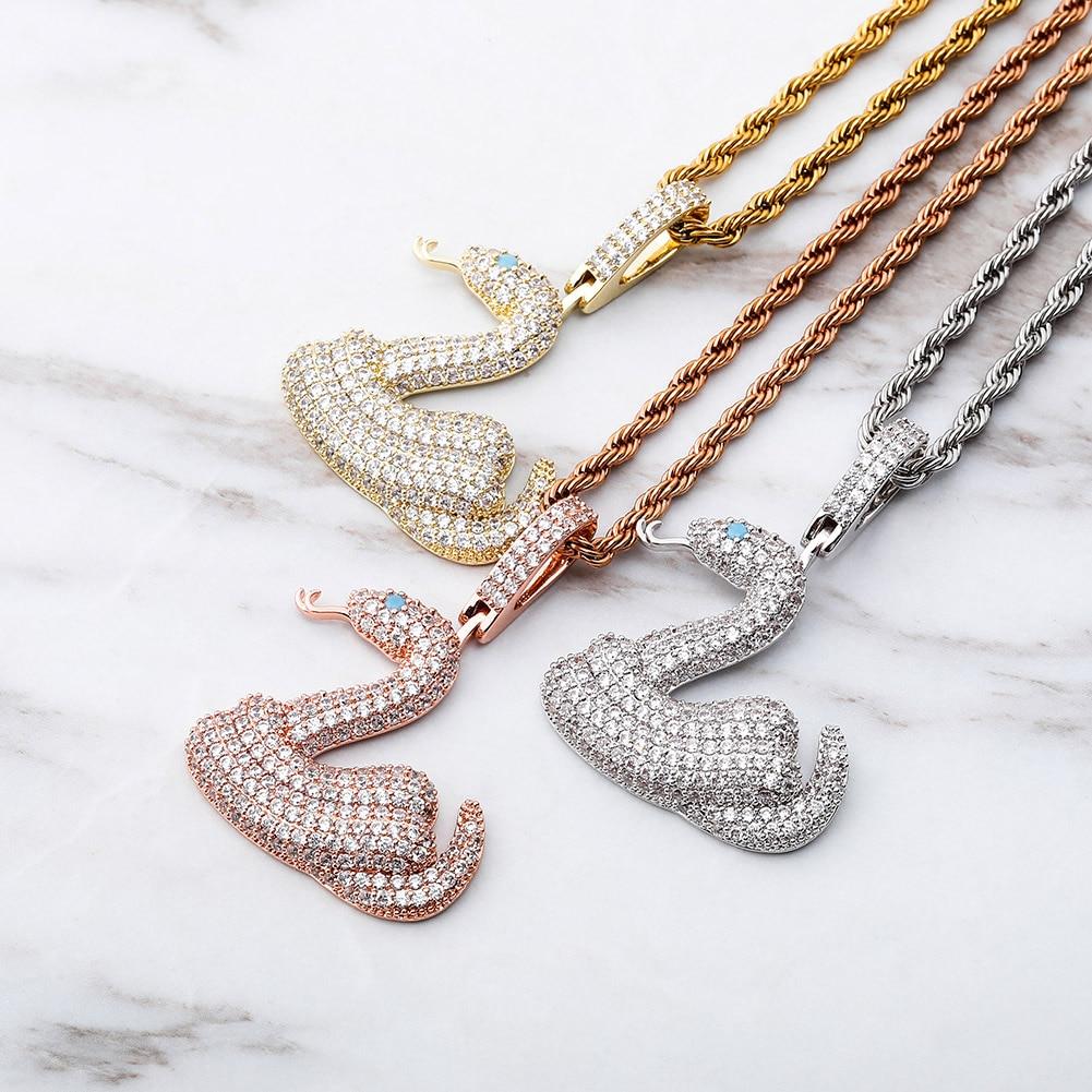 Blue Eyed Snake Pendant 14K - ICECI