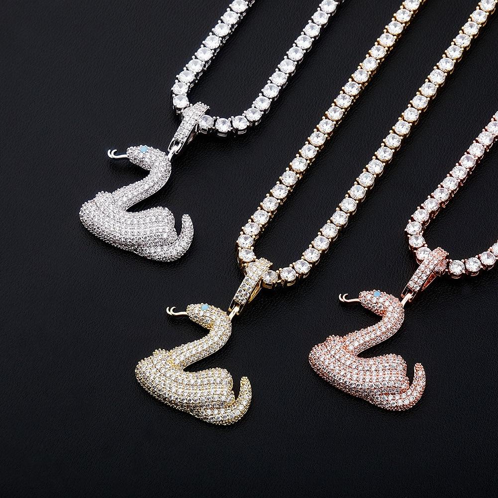 Blue Eyed Snake Pendant 14K - ICECI
