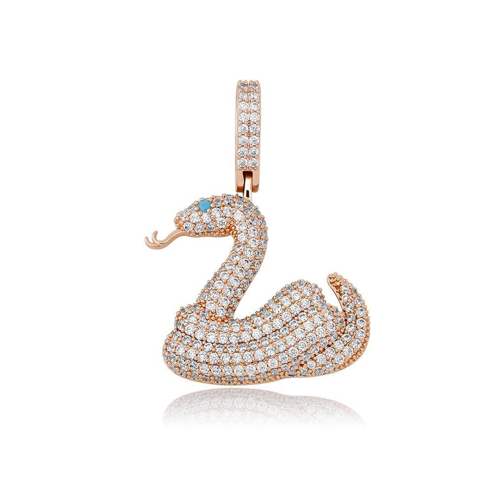 Blue Eyed Snake Pendant 14K - ICECI
