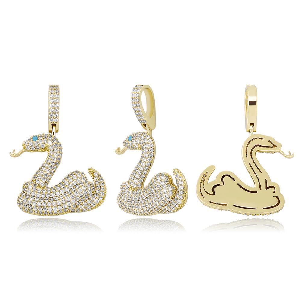 Blue Eyed Snake Pendant 14K - ICECI