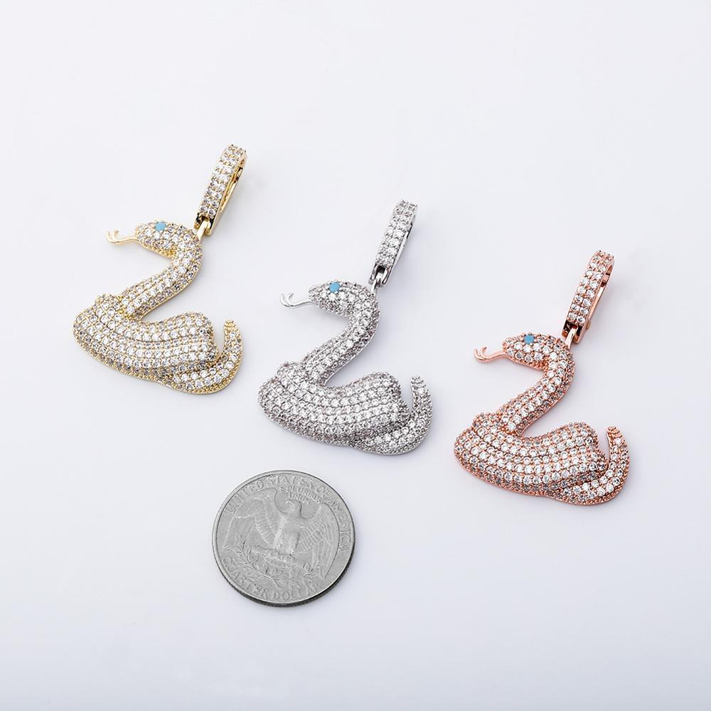 Blue Eyed Snake Pendant 14K - ICECI