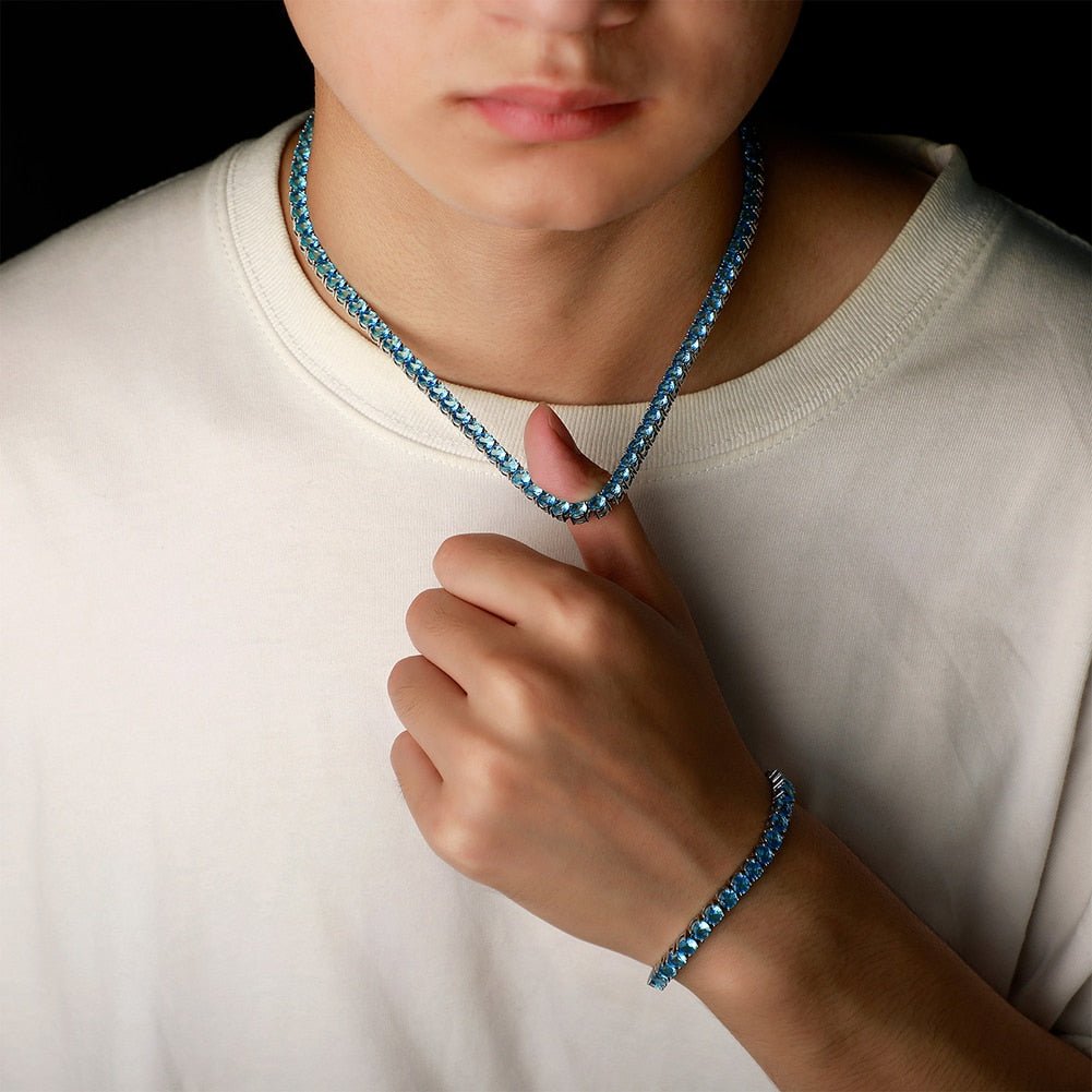 Blue Tennis Bracelet 14K - ICECI