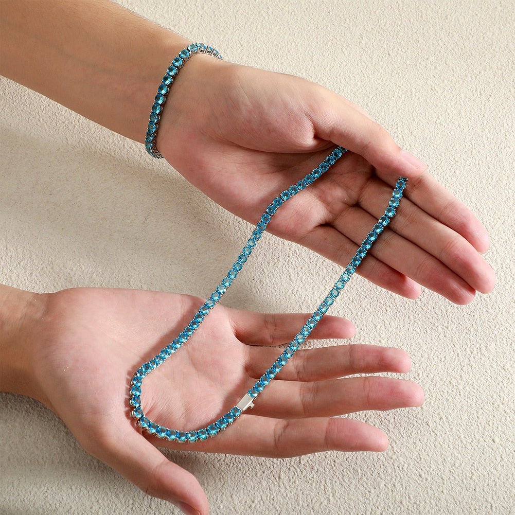 Blue Tennis Bracelet 14K - ICECI