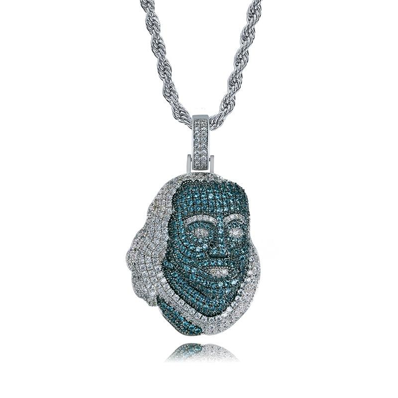 Blueface Benjamin Franklin Pendant 18K - ICECI