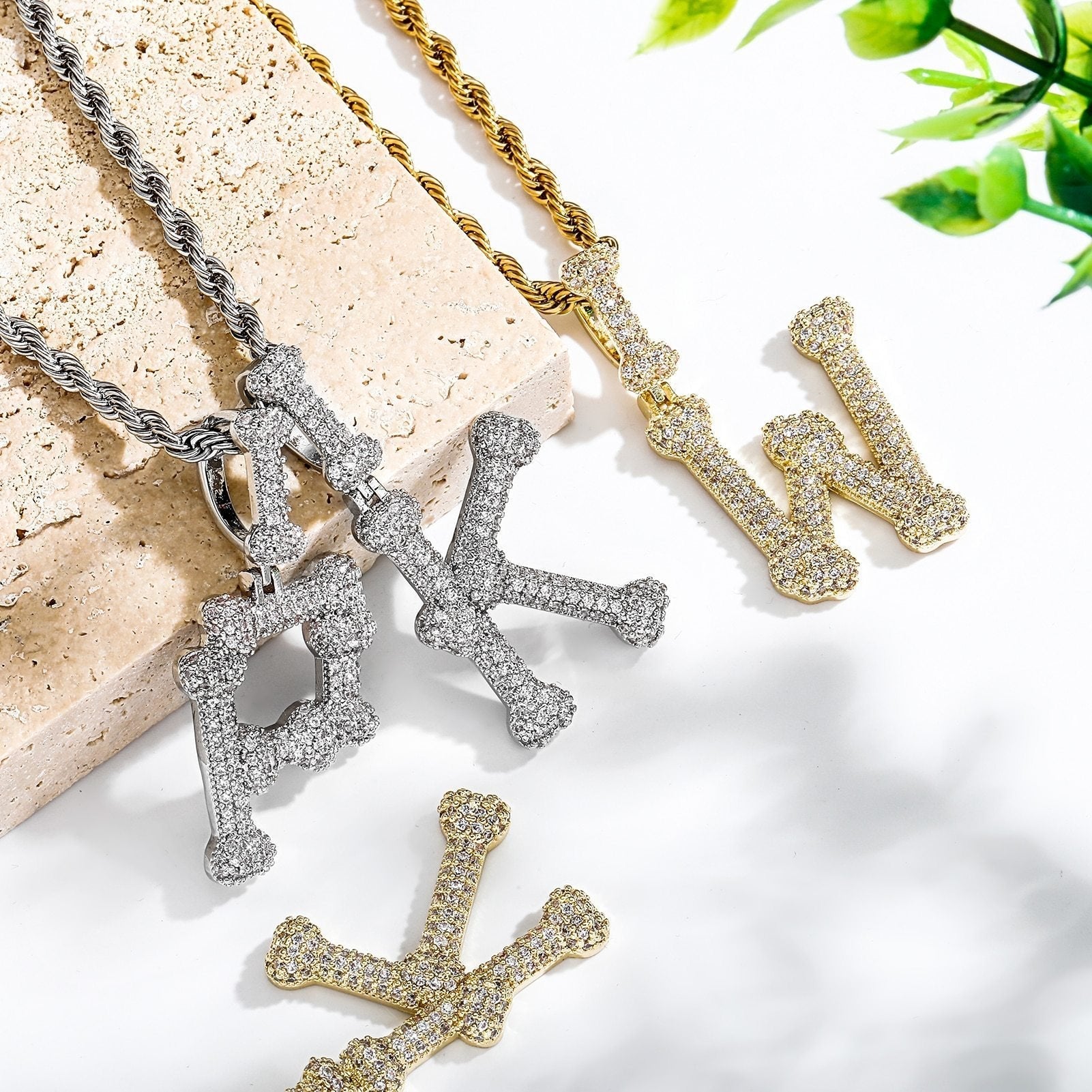 Bone Letter Pendant 14K - ICECI