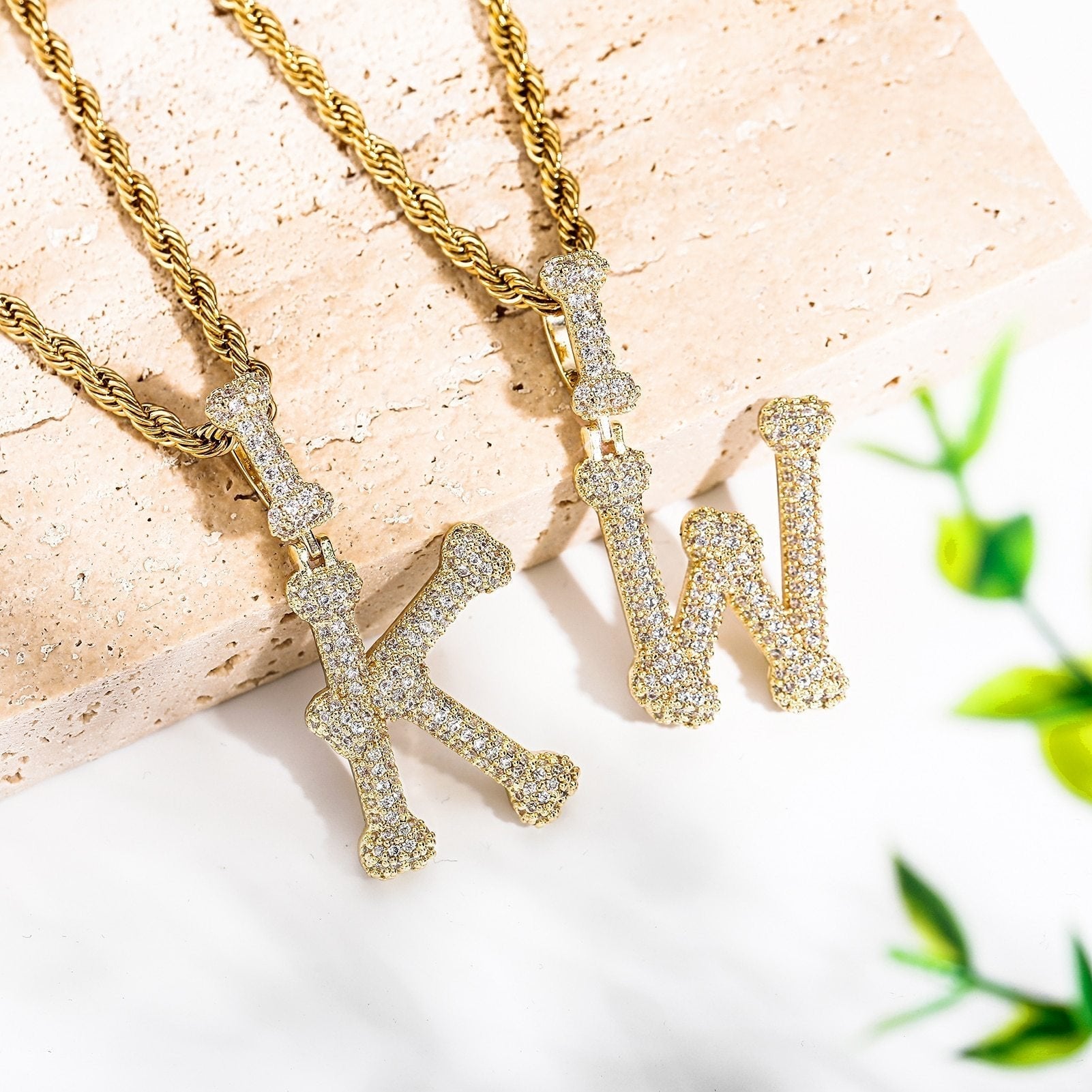 Bone Letter Pendant 14K - ICECI